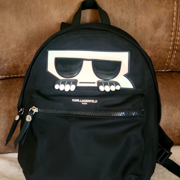 EUC! Karl Lagerfeld Black Backpack - Picture 2 of 11